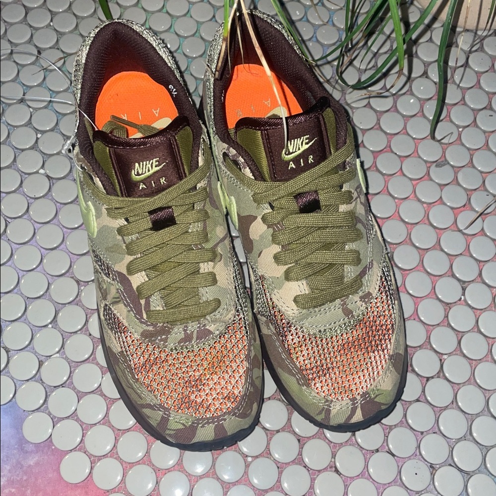 NikeAir Max 1 86 OG 'Camo Light Lemon Twist' Sz W8 (M6.5) Sz 1/2 down snug - Picture 4 of 15